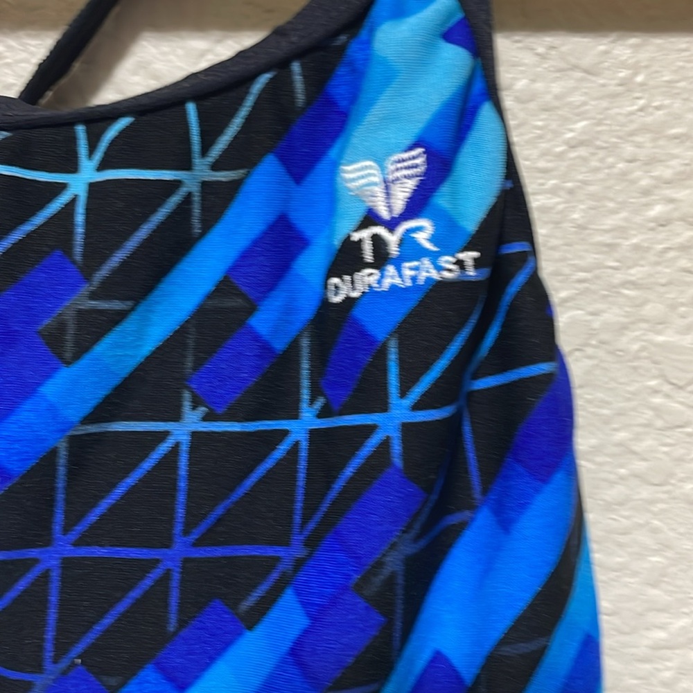 TYR Women's Black And Blue One Piece Swimsuit. Good Condition. Size 36. - Picture 2 of 11